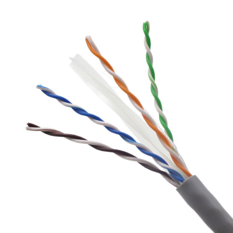 Cable Ethernet blindado LSZH Cat6 2x4p 23awg PVC sólido sin blindaje UTP