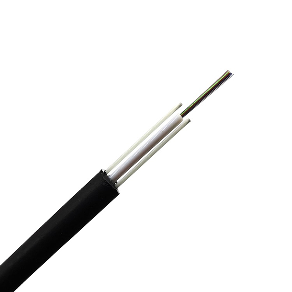 Cable de fibra óptica para exteriores GYFXTY 6 12 24 Core SM MM Tubo suelto central FRP PE Jacket Black