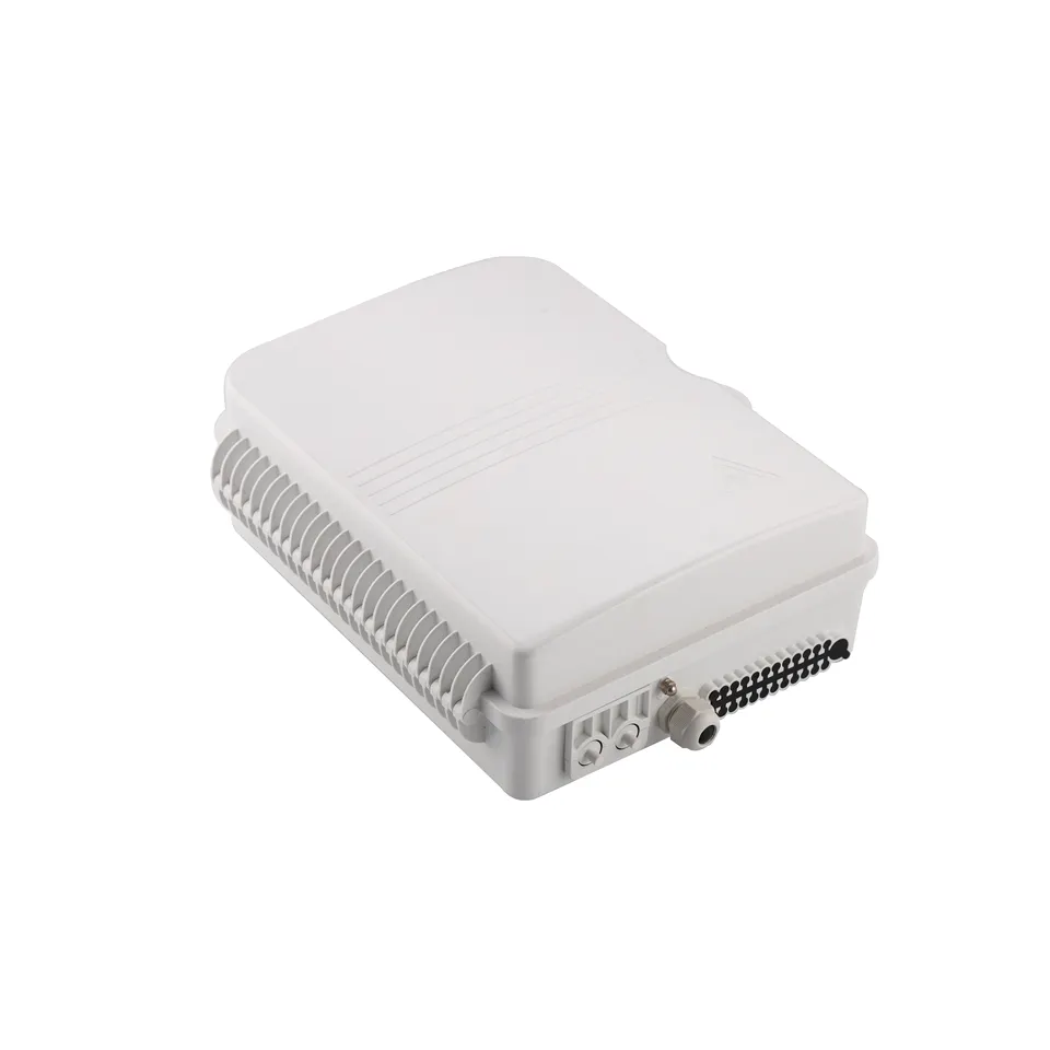 Caja de fibra óptica de 24 núcleos 3/24 puertos ip65 con accesorios de poste de montaje en pared ftth caja exterior para fibra óptica
