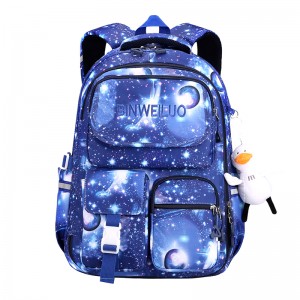Contrast Color Starry Universe Backpack Lightweight Trolley Bag XY6740