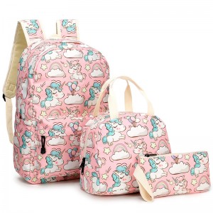 Unicorn Three-piece Set Children’s Schoolbag Tote Bag Pencil Bag XY5701