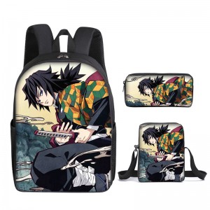 Ghost Slayer Schoolbag Three-piece Student Backpack Cartoon Print Backpack ZSL196