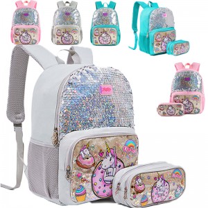 Wholesale Price China Baby Cool Bag - Cartoon Cute Schoolbag Colorful Sequin Unicorn XY12455704 – ANJI