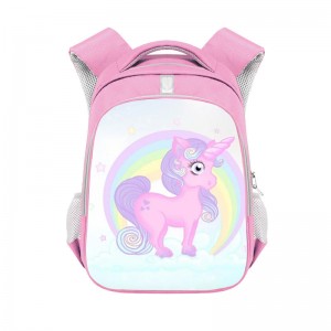 Pink Girl Rainbow Unicorn Large Capacity Backpack