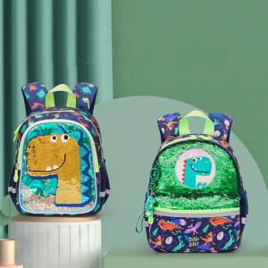 Cartoon Schoolbag Boy Dinosaur Backpack With Sequins XY12455705
