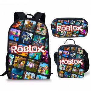 Student Bag Lunch Bag Pencil Bag Roblox Printed Backpack Three-piece Set ZSL189