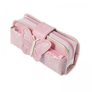 Large Capacity Multifunctional Pencil Case Butterfly Sequins Stationery Box for girl XY7012332