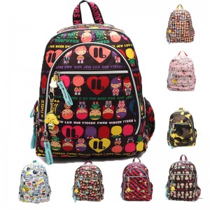 Printed Nylon Harajuku Doll Backpack College Style Men’s and Women’s Travel Bag ZSL131