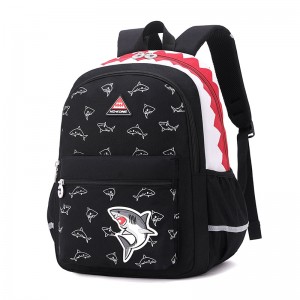 Boys Shark Pattern Schoolbag Lightweight Ridge Backpack Cartoon Cute Backpack XY6751
