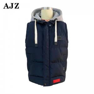Wholesale High Quality Sleeveless Cotton Hooded Jacket Man Oversized Knit Down Vest For Men