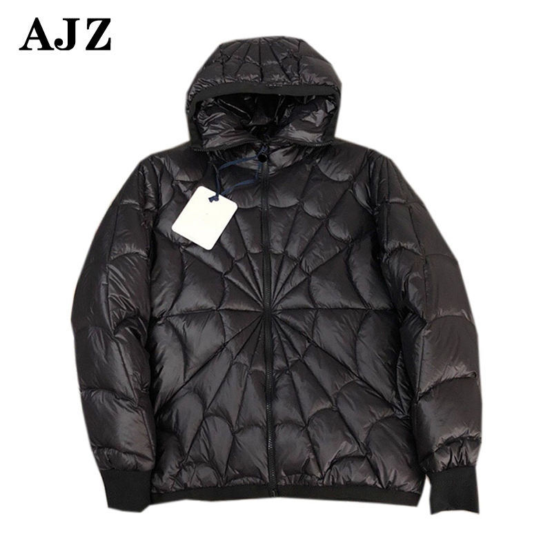 Custom Cobweb Design Hooded Down Jacket manufacturer
