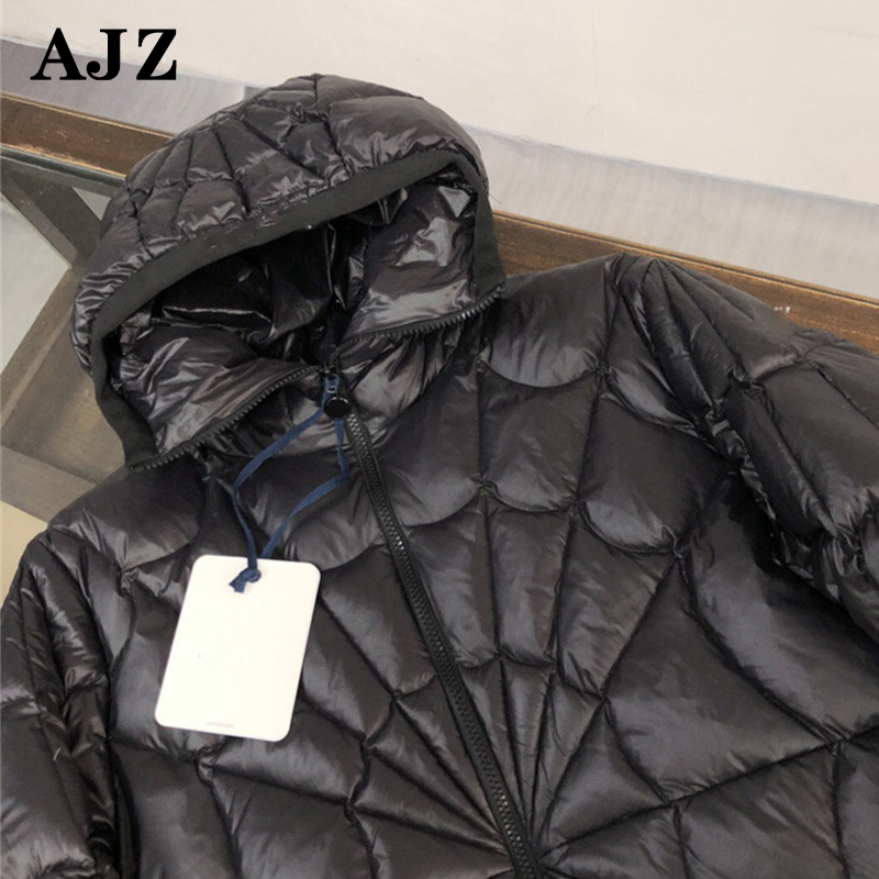 China Custom Cobweb Design Hooded Down Jacket manufacturer Manufacturer and  Supplier