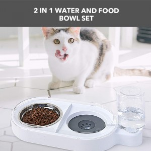 2-in-1 Pets Food and Water Bowl Set