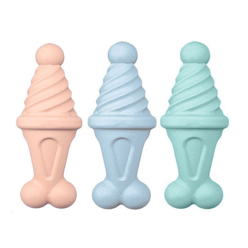 DENTES E GENGIVAS SAUDÁVEIS em formato de sorvete, brinquedo de mastigar de borracha