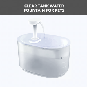 Tanque transparente de filtração quádrupla Fonte de água para animais de estimação de 3,5L