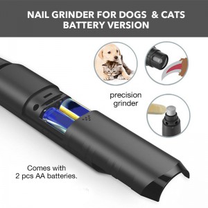 AA-batterijen met 2 snelheden Trimmer Pijnloze poten Nagelslijpmachine voor huisdieren