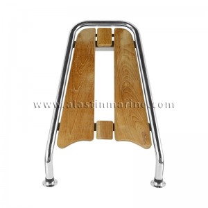 Durable Teak Plank And Stainless Steel Boat Boarding Ladder