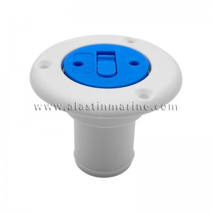 White Plastic Fuel Filler for RV with Red Blue Lid