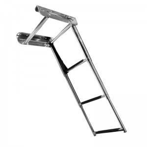 Stainless Steel 2/3/4 Step Telescoping Ladder with wider spring