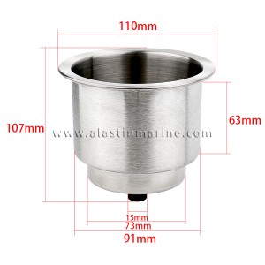 Polished All Over Stainless Steel RV Cup Holder