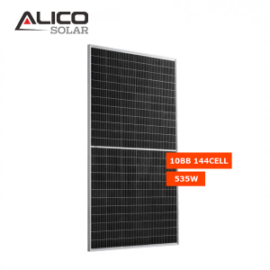 Alicosolar Mono 144 poolelemendiga päikesepaneelid 515W 520w 525w 530w 535w 182mm elemendiga 10BB