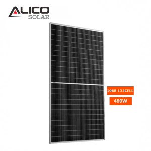 Alicosolar Mono 132 yarım hücreli güneş panelleri 470W 475w 480w 485w 490w 182mm hücre 10BB