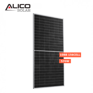 Alicosolar Mono 156 medias células paneis solares 560W 565w 570w 575w 580w 182mm celda 10BB