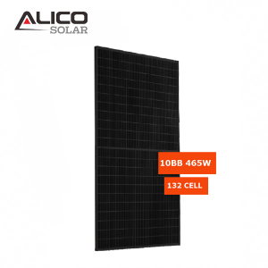Alicosolar Mono 132 zelula erdi eguzki-panel beltz guztiak 465W 470w 475w 480w 485w 182mm zelula 10BB