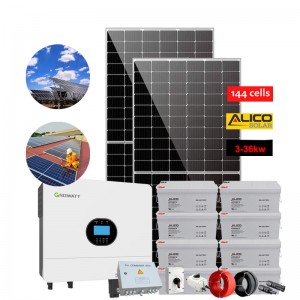 Complete Set Solar Energy System 5000w nyumba Hybrid Solar System 5KW kuchoka pa grid Solar Power System