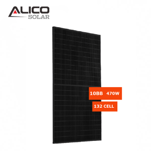 Alicosolar Mono 132 semi-celule panouri solare negre 465W 470w 475w 480w 485w 182mm celulă 10BB