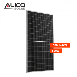 Alicosolar Mono 144 kalahating cell Bifacial solar panel 515W 520w 525w 530w 535w 182mm cell 10BB