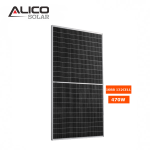 Alicosolar Mono 132 ნახევარუჯრედიანი მზის პანელები 470W 475w 480w 485w 490w 182mm cell 10BB