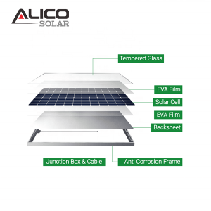 Alicosolar monocristallin 9BB 425w-450w panneau solaire demi-cellule coupée