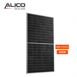 Alicosolar Mono 132 satengah sél panel surya 470W 475w 480w 485w 490w 182mm sél 10BB