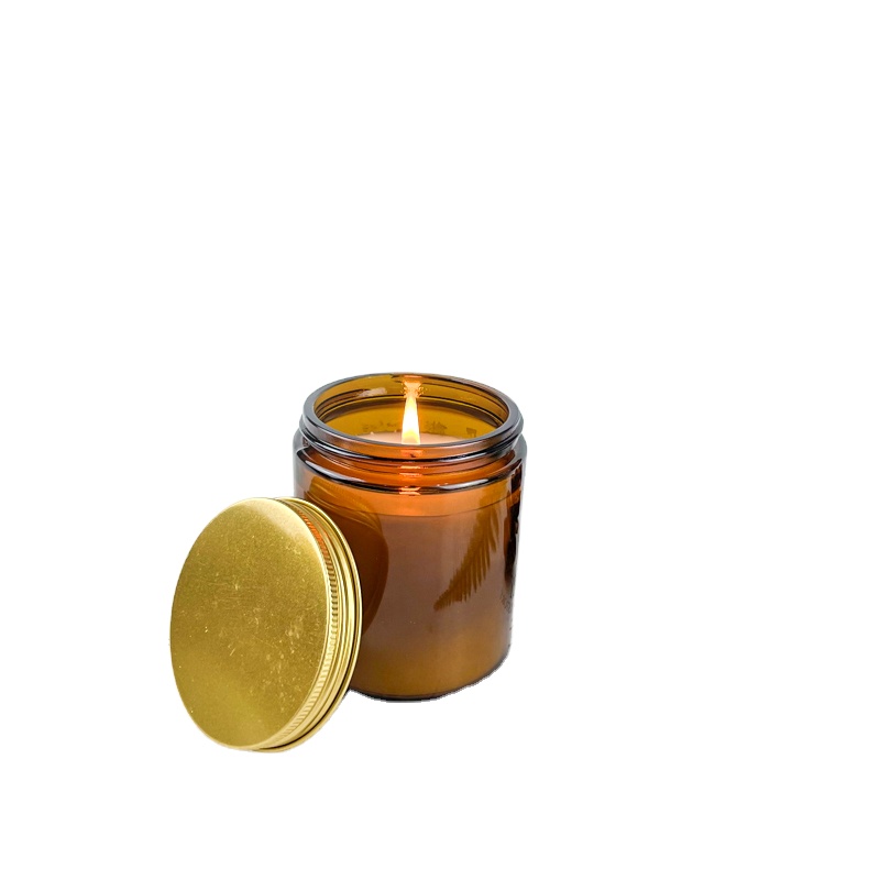 Luxury Scented Amber Glass Jar Candle