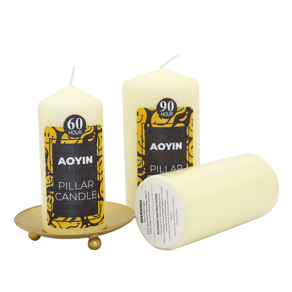 Australia 6 Inch Ivory White Tall Pillar Candles Large Unscented Candle For Home Decor
