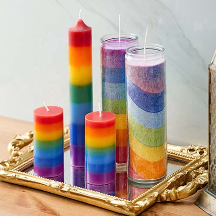Bougies pilier Chakra 7 couleurs, 8 pouces, bougie holistique spirituelle pour méditation, pleine conscience