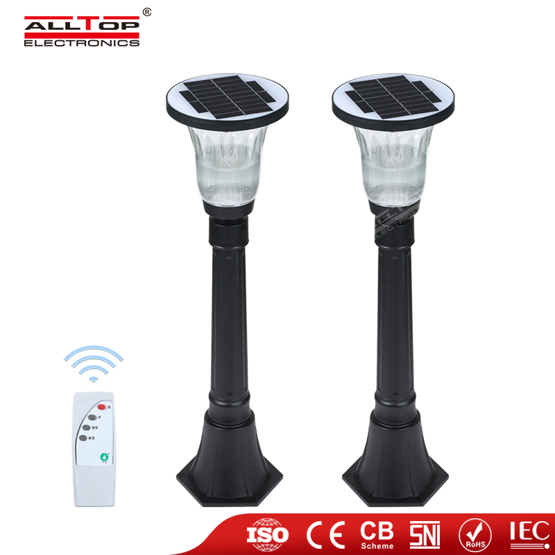 ALLTOP ລາຄາຂາຍສົ່ງອາລູມິນຽມ PC RGB 2w IP65 Waterproof Outdoor Lawn LED Solar Garden Lamp