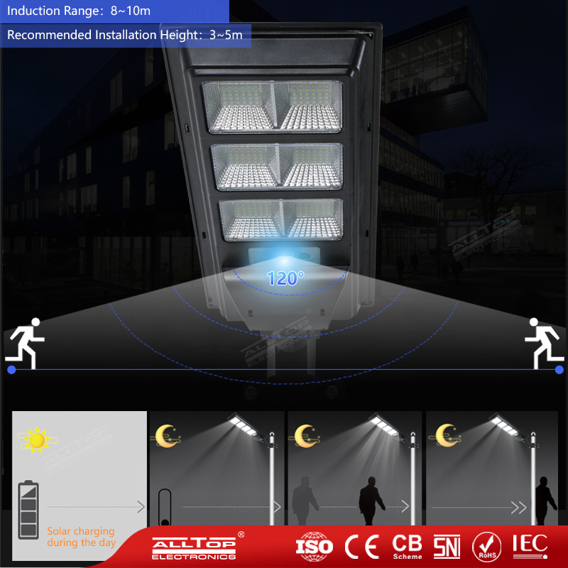 Alltop Outdoor Integrated All In One LED Solar Street Light