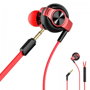 Dual Mic Wired Stereo Bass in-Ear Headphones Dual Drivers E-Sport Gaming Earphones Earbuds