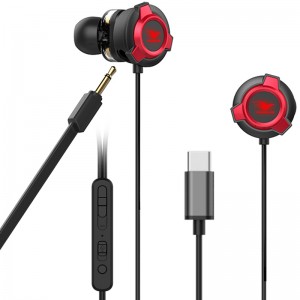 Type C Gaming In Ear Wired Earphone Unique Attractive Glowing Earbuds Illuminating Headset