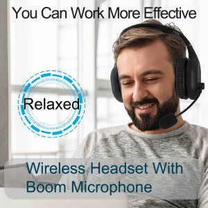 New 2021 Idea Truly Stereo Office Headphone Wireless Work From Home Headset With Mic