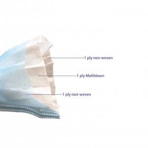 Disposable elastic ear loop 3ply medical designs face mask