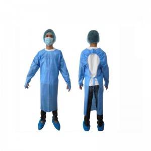 Disposable Isolation Gown Blue White Non-Woven Surgical Gown