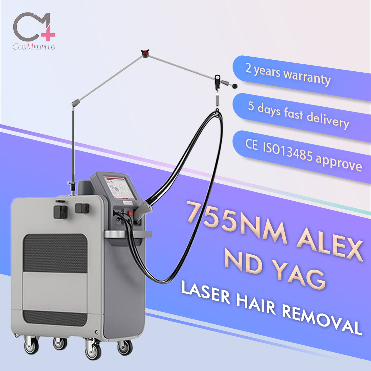 Bottom price Alexander Laser Machine - 1064NM ND YAG Gentle Laser Hair Removal Machine Max Price CanDela 755NM Alexandrite Laser  – Huacheng Taike