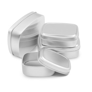 China wholesale Matte Black Aluminium Cosmetic Jar Factories –  Factory promotion Metal Aluminum Sliver Rectangle Soap Box – EVERFLARE PACKAGING