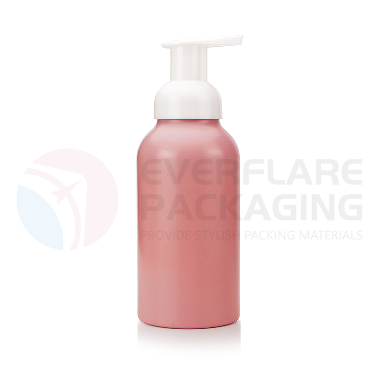 OEM High Quality Wide Mouth Big Anodized Aluminum Bottle Manufacturers –  12OZ  alu bottle with hand press foam pump for baby care products – EVERFLARE PACKAGING