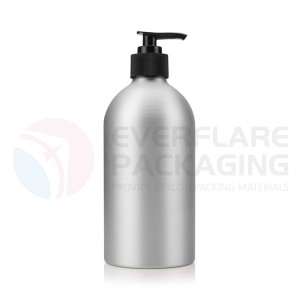 OEM High Quality Aluminium Drinking Cups Products –  16OZ boston shape aluminium bottles with lotion pump – EVERFLARE PACKAGING