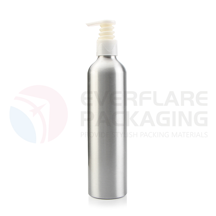 OEM High Quality Aluminum Lotion Pump Bottle Factory –  300ml aluminium bottles with all plastic pump – EVERFLARE PACKAGING
