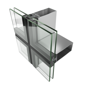 China Wholesale High Quality Designed Cusstomized Double Wall Glass Hidden Frame Curtain Wall Aluminium Tempered Glass Curtain Wall